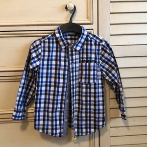 Calvin Klein Boys Button Shirt, Plaid Style, Sz 6